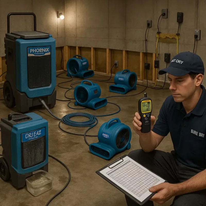 Structural Drying and Dehumidification process in Hilliard, OH